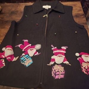 Lisa International Black Santa Vest